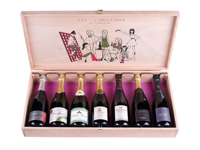 Les Fa'bulleuses de champagne wine box luxury packaging coffret